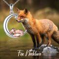 wholesale 925 Sterling Silver Origami Fox Pendant with Star and Crescent Moon Charm Necklace for Women Mother's Day Gift-0-5