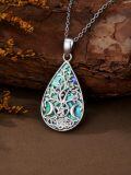 TOUPOP Sterling Silver Abalone Shell Necklace Bohemian Jewelry Gift-0-1