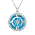 TOUPOP Sterling Silver Crystal Birthstone Compass I'd Be Lost Without You Pendant Necklace-0-0