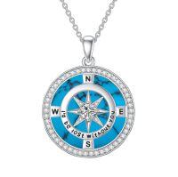 TOUPOP Sterling Silver Crystal Birthstone Compass I'd Be Lost Without You Pendant Necklace-undefined