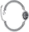 wholesale 925 Sterling Silver Saint Francis of Assisi Medal Charm Bracelet with Extender Chain for Men Women Boys Girls (9-13)-0-0