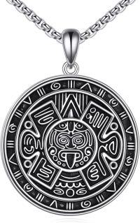 wholesale  Mayan Sun Symbol Pendant Necklace with Chain 24 Length-Aztec Calendar