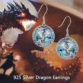 wholesale 925 Sterling Silver Celtic Knotwork Dragon Abalone Shell Drop Earrings-0-5