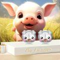 wholesale 925 Sterling Silver Pink Opal Pig Stud Earrings Adorable Animal  for Girls and Women-0-4