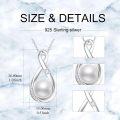 wholesale Sterling Silver 9mm Freshwater Cultured Pearl & Moissanite Elegant Round Necklace for Women-0-3