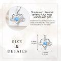 wholesale 925 Sterling Silver Blue Topaz Heart Pendant Necklace for Women Gifts-0-3