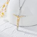wholesale 925 Sterling Silver Gold Plated Jesus Christ Crucifix Pendant Necklaces for Men/Women Christian Gifts Religious Jewelry with Chain 24 + Extender-0-5