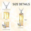 wholesale 925 Sterling Silver Honeycomb & Citrine Bumble Bee Pendant Necklace for Women-0-2