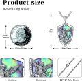 wholesale 925 Sterling Silver Saint Michael Shield Opal Pendant Necklace  for Men Women Catholic Christian Gifts Jewelry 47cm Chain Length-0-1