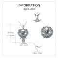 wholesale 925 Sterling Silver Heart Eagle Pendant Necklace-0-3