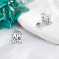 wholesale 925 Sterling Silver Princess Cut Cubic Zirconia Square Stud Earrings-0-3