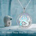 wholesale 925 Sterling Silver Polar Bear Moonstone Celtic Knot Pendant Necklace for Women-0-5