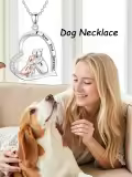 TOUPOP Sterling Silver Stone Paw Print Stethoscope Dog Necklace-0-2