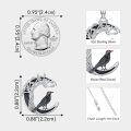 wholesale 925 Sterling Silver Black Onyx Crescent Moon Bird Pendant Necklace-0-5