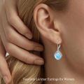 wholesale 925 Sterling Silver Opal Celtic Knot Teardrop Leverback Earrings-0-11