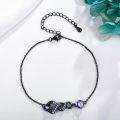 wholesale 925 Sterling Silver Infinity Purple Crystal Floral Chain Bracelet Gothic Jewelry-0-2