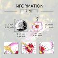 wholesale 925 Sterling Silver Pink and White Hibiscus Birth Flower Pendant Necklace-0-3