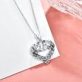 wholesale 925 Sterling Silver Heart-Shaped Dolphin & Whale Pendant Necklace s for Women-0-1