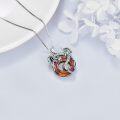 wholesale 925 Sterling Silver Rainbow Crystal Dragon Pendant Necklace Jewelry-0-4