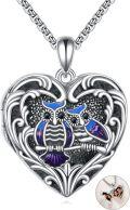 wholesale 925 Sterling Silver Owl Photo Locket Pendant Necklaces Gifts for Women-0-0