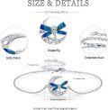 wholesale 925 Sterling Silver Blue Crystal Dragonfly & Crescent Moon Adjustable Celtic Bracelet - Irish  for Women-0-3