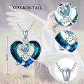 wholesale 925 Sterling Silver Blue Crystal Heart Nurse Pendant Necklace for Women-0-4