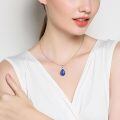 wholesale 925 Sterling Silver Lapis Lazuli Teardrop Pendant Necklace-0-2