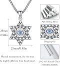 wholesale 925 Sterling Silver Evil Eye Star of David Pendant Necklaces for Men & Women Judaic Gifts-0-5