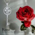 wholesale Sterling Silver Diamond Birth Flower Key Necklace for Women-0-49