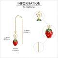 wholesale 925 Sterling Silver Red Enamel Flower & Fruit Drop Earrings-0-3