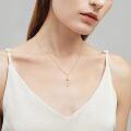 wholesale 14K Gold Rose Flower Vine Cross Pendant Necklace for Women Gifts for Mom Wife Love-0-4