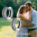wholesale 925 Sterling Silver Viking Celtic Wolf Skull Vintage Hoop Earrings for Men & Women-0-1