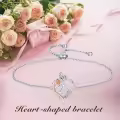 TOUPOP Sterling Silver & Crystal Heart Butterfly Bracelet Gifts for Women-0-2