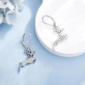 wholesale 925 Sterling Silver Christmas Tree Snowflake Reindeer Drop Earrings with Red Bow and Crystal Accents - Festive Holiday Jewelry for Women-0-3