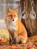 wholesale 925 Sterling Silver Fox Teardrop Dangle Earrings Adorable Animal Jewelry for Girls and Women-0-4