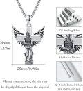 wholesale 925 Sterling Silver Saint Gabriel Angel Cross Pendant Necklace with Winged Statue Charm for Men-0-4