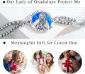 wholesale 925 Sterling Silver Our Lady of Guadalupe Protection Religious Charm Bracelet for Women Men -0-2