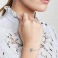 wholesale 925 Sterling Silver Owl Blue Opal Oxidized Chain Bracelet-0-5