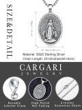 wholesale 925 Sterling Silver Miraculous Medal Pendant Necklace with Virgin Mary Design - Religious s for Men & Women-0-1