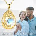 wholesale Sterling Silver Yellow Gold Plated Gemstone Tree of Life Pendant Necklace-0-88