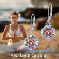 wholesale 925 Sterling Silver Abalone Shell Lotus Chakra Drop Earrings for Women-0-2