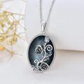 wholesale 925 Sterling Silver Labradorite Stone Floral Pendant Necklace for Women - Rose & Lily Design-0-1