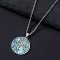 wholesale 925 Sterling Silver Sports Pendant Necklace with Basketball Player Design and Abalone Shell Inlay - Mens Fashion s-0-3