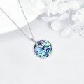 wholesale 925 Sterling Silver Compass Abalone Shell Pendant Necklace with Cubic Zirconia for Women-0-2