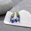 wholesale 925 Sterling Silver Parrot Heart Pendant Leverback Earrings s for Women-0-1