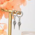 wholesale 925 Sterling Silver Raven Celtic Knot Norse Huggie Hoop Punk Rock Earrings-0-2