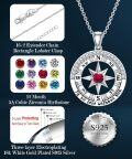 wholesale Sterling Silver Compass Birthstone Necklace  I d Be Lost Without You Pendant Jewelry for Women-0-2