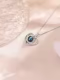 TOUPOP Sterling Silver Black Freshwater Pearl Heart Pendant Necklace-0-2