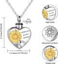 wholesale 925 Sterling Silver Sunflower Heart Memorial Keepsake Pendant Urn Necklace for Ashes-0-2