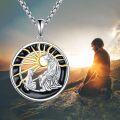 wholesale 925 Sterling Silver Sun and Child Pendant Necklace for Men Religious Medal s-0-5